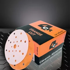 4CR 3345 Orange Cut P500, 150 mm, Velcro, 21 Holes Box of 100